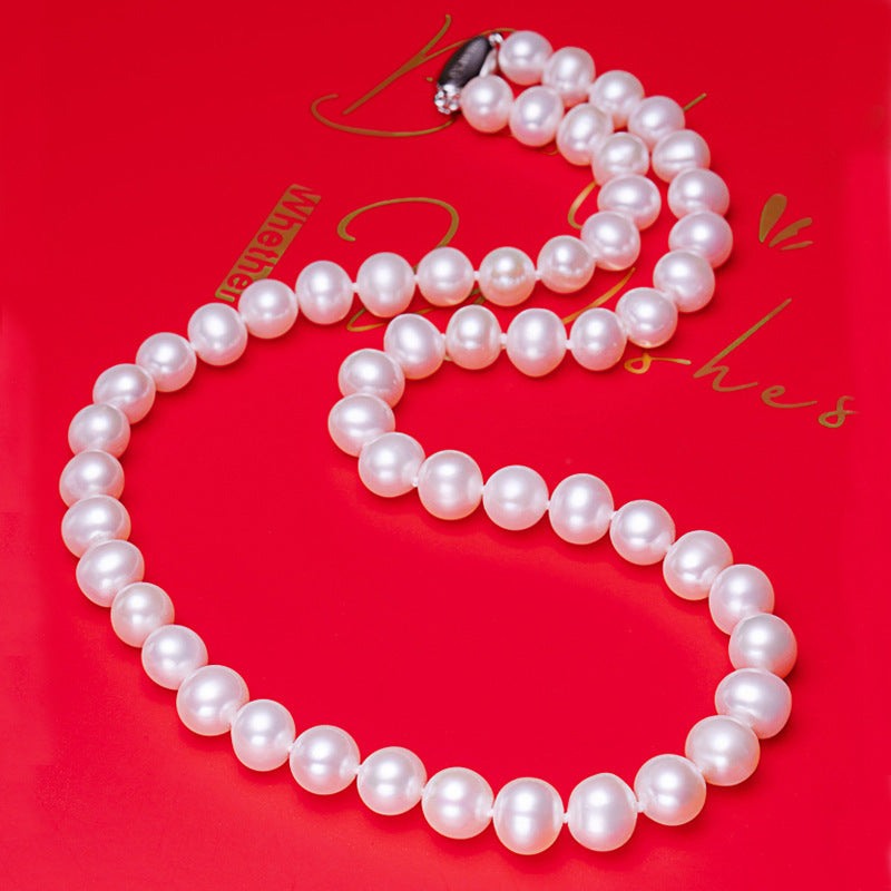 Zhuji natural light pearl necklace female collarbone chain niche design choker to send mom Mother's Day