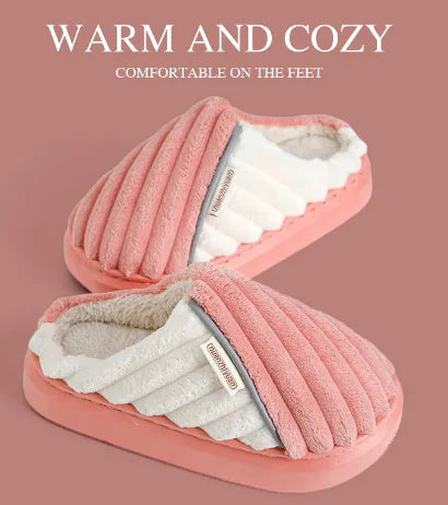 Plus Size Fleece Lined Padded Warm Slippers