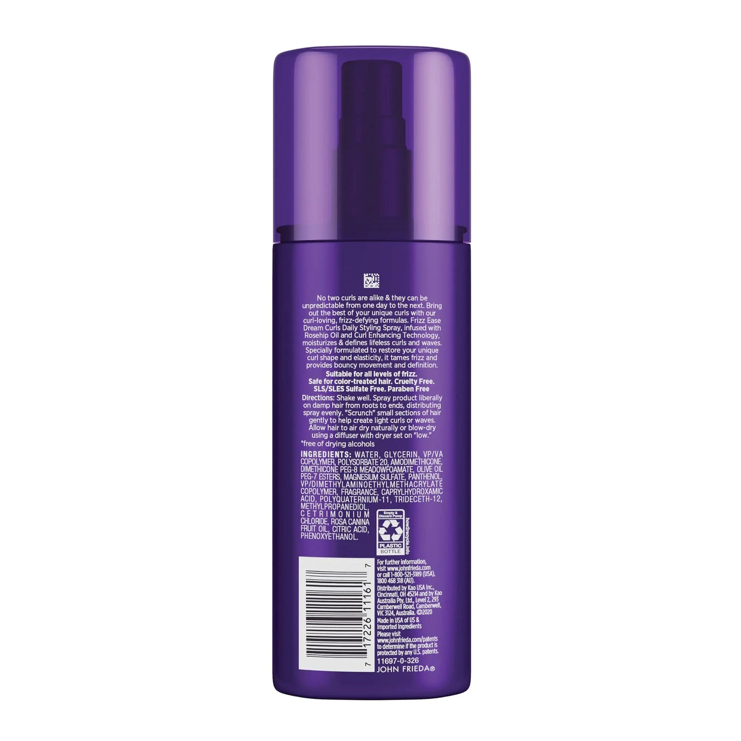 John Frieda Anti Frizz, Frizz Ease Dream Curls Daily Styling Spray for Curly Hair, Magnesium-enriched Formula, Revitalizes Natural Curls, 6.7 Ounce Styling Spray (Pack of 1) 6.7 Fl Oz (Pack of 1)