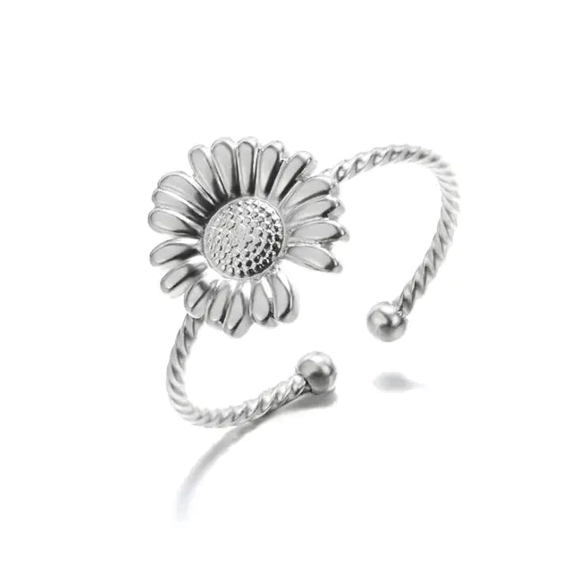 Crystal Sunflower Rings For Women