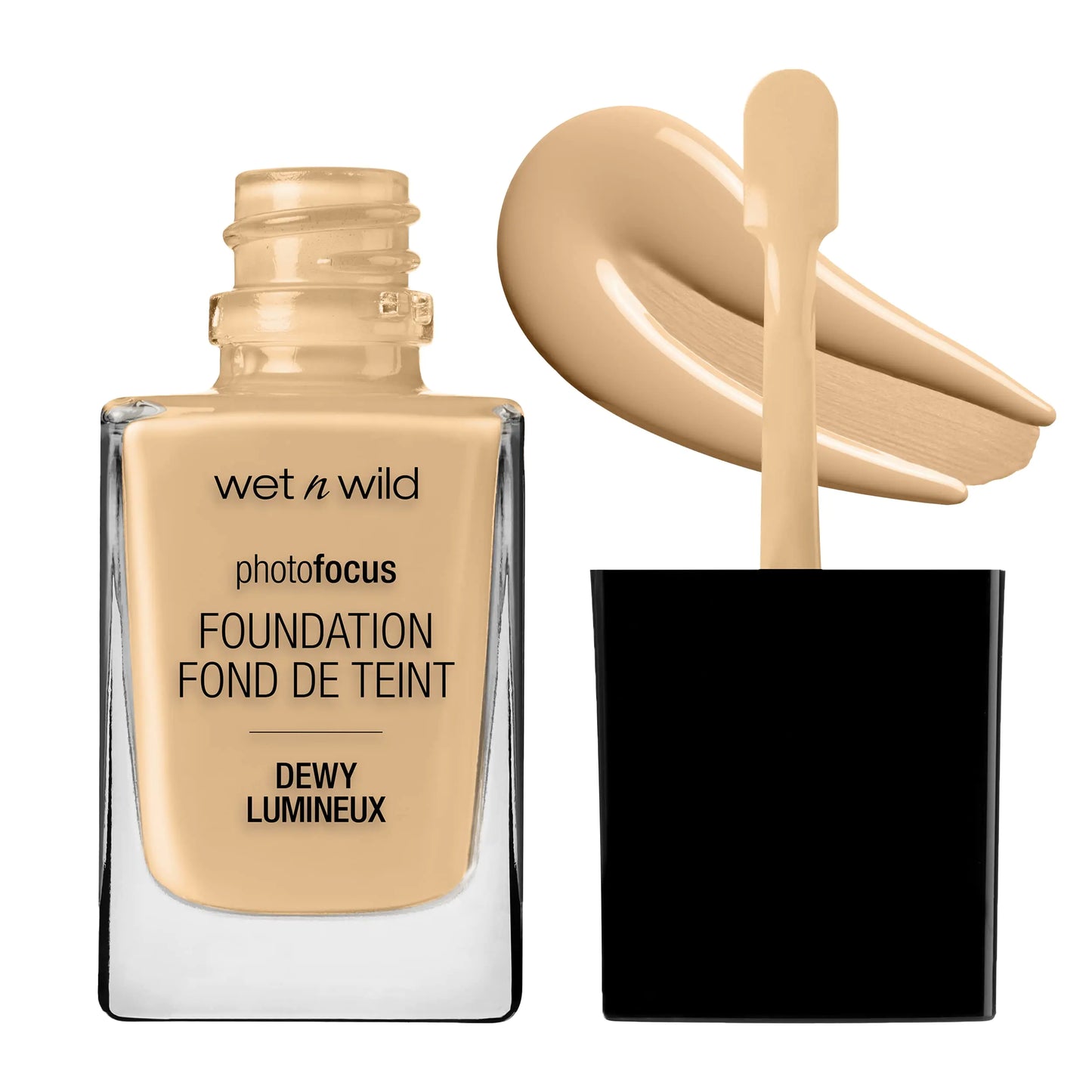 wet n wild Photo Focus Dewy Foundation Cream Beige & Buff Bisque Liquid Makeup Bundle Foundation + Makeup, Buff Bisque