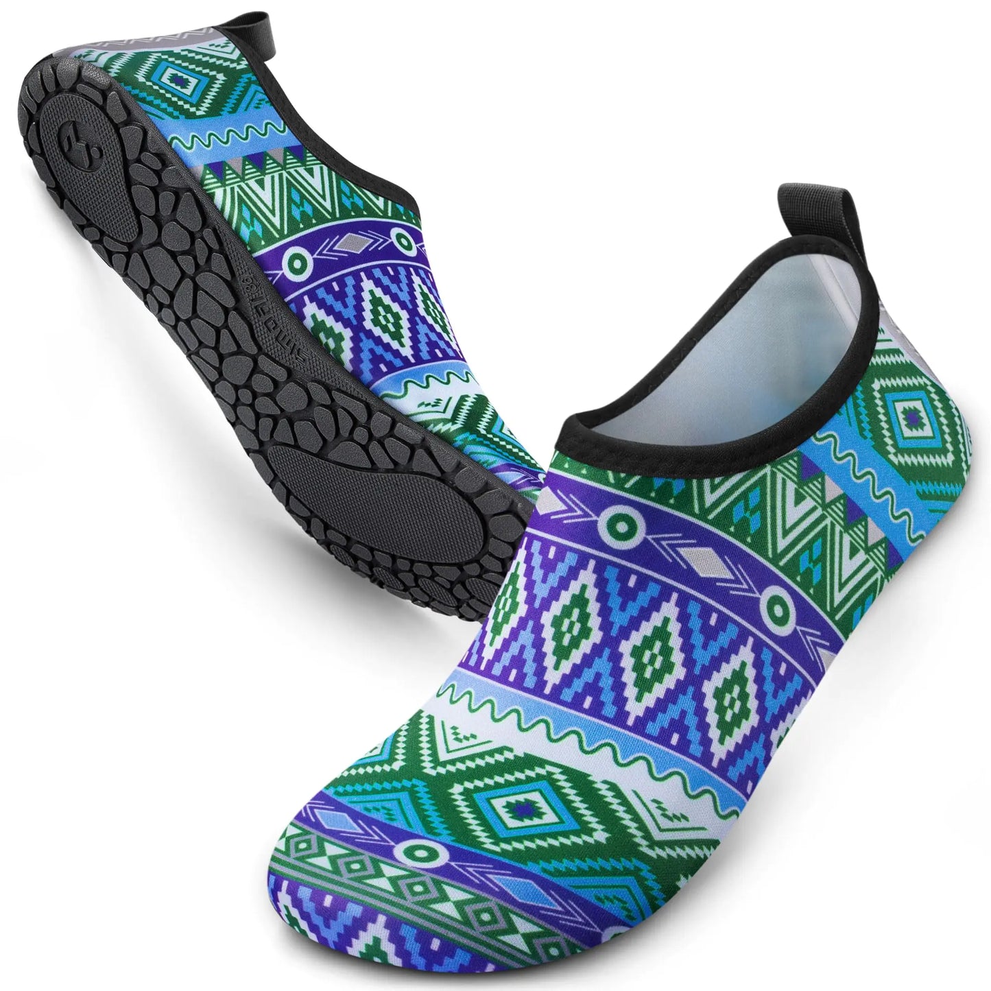 SIMARI Water Shoes for Women Men Swim Aqua Socks Beach Pool Essentials Barefoot Surf River Boat Kayak Sea Yoga Sand Exercise Sport Accessories Breathable Quick-Dry Adult Youth Kid Size SWS001 7-8 Women/6-7 Men 2b-african Totem