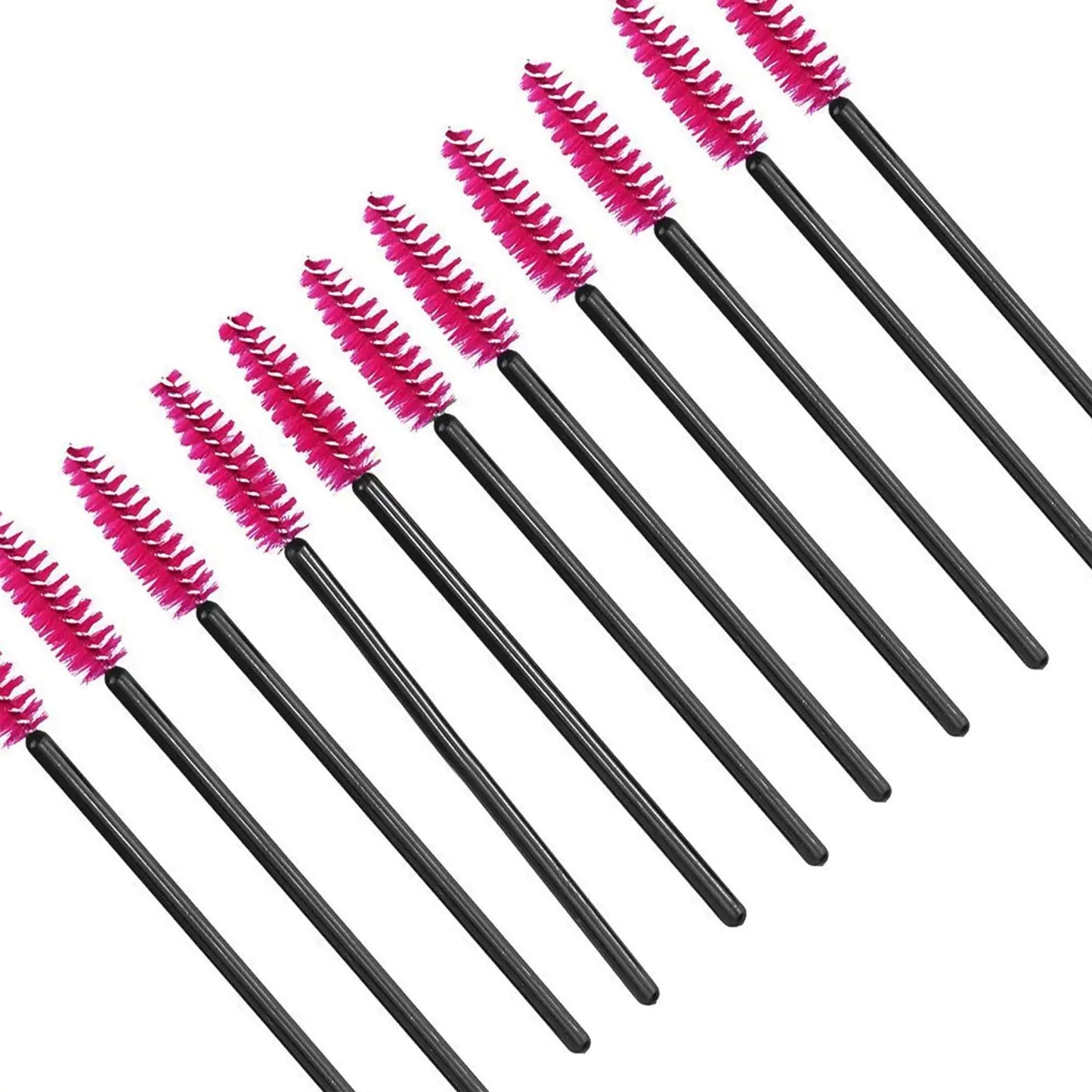 100PCS Disposable Eyelash Mascara Brushes for Eye Lashes Extension Eyebrow and Makeup(Rose) Rose 100 Count (Pack of 1)